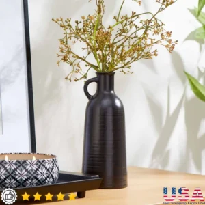Black Ceramic Vase 8 Inc